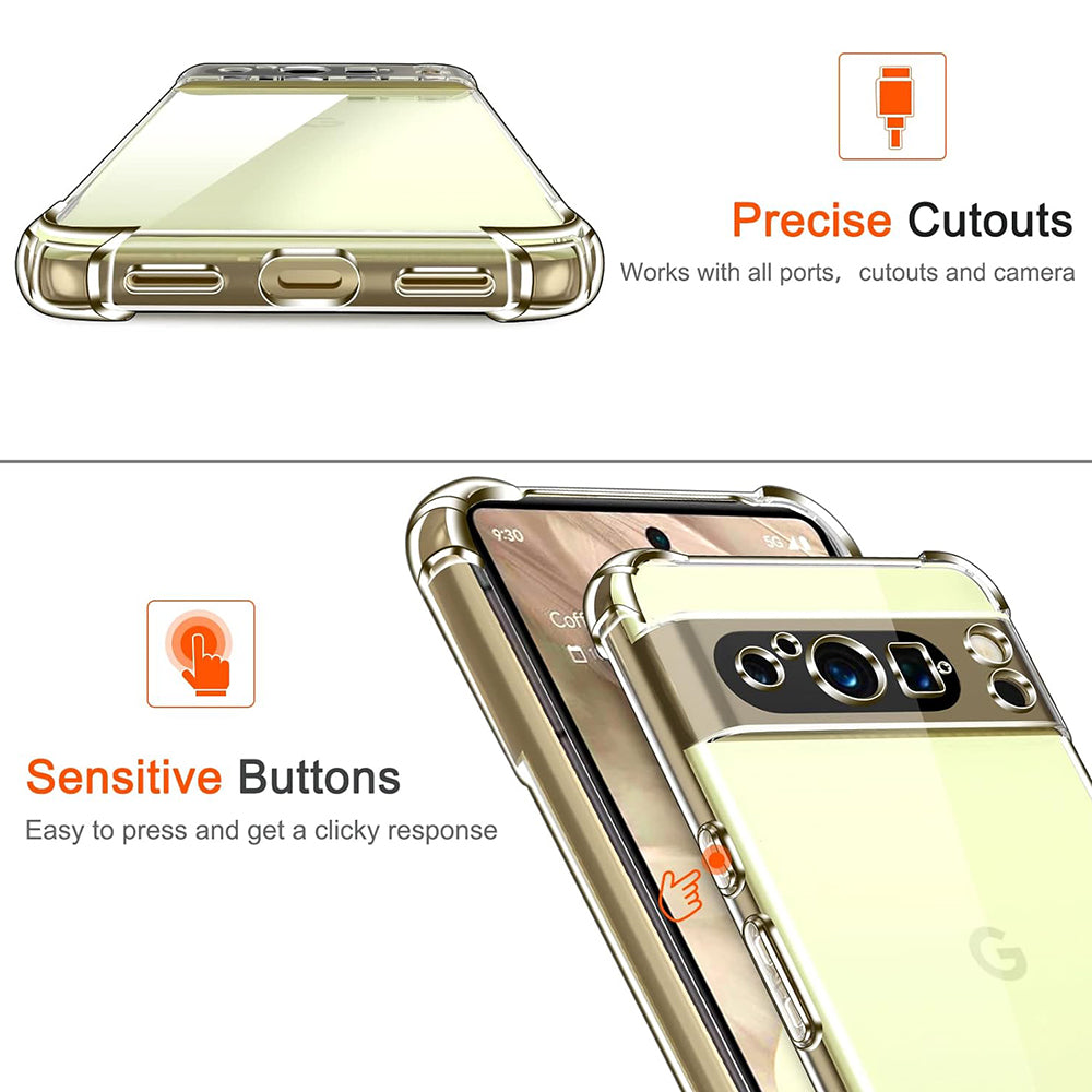 Case for Google Pixel 8 Pro, Techsuit, Shockproof Clear, Transparent