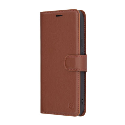 Case for Google Pixel 9a, Techsuit, Leather Folio, Brown