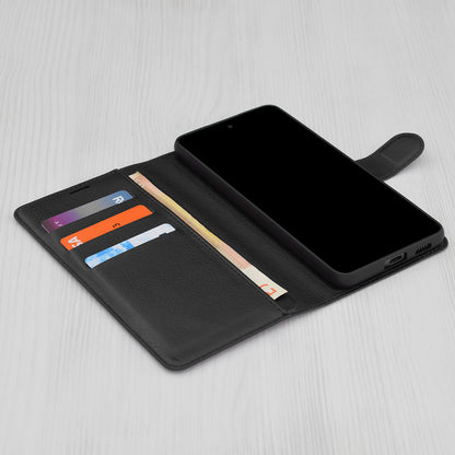 Case for Google Pixel 9a, Techsuit, Leather Folio, Black
