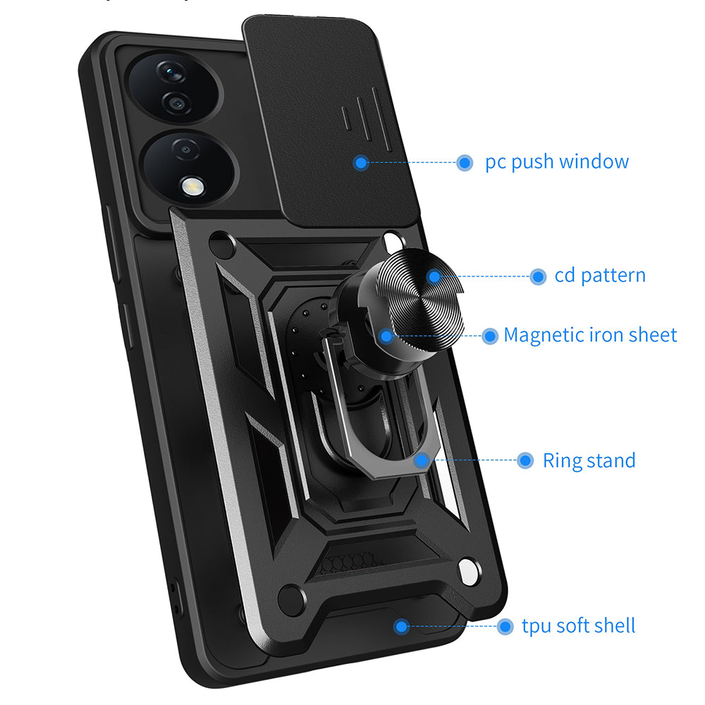 Case for Honor X7b 5G / 90 Smart / X7b 4G, Techsuit, CamShield, Green