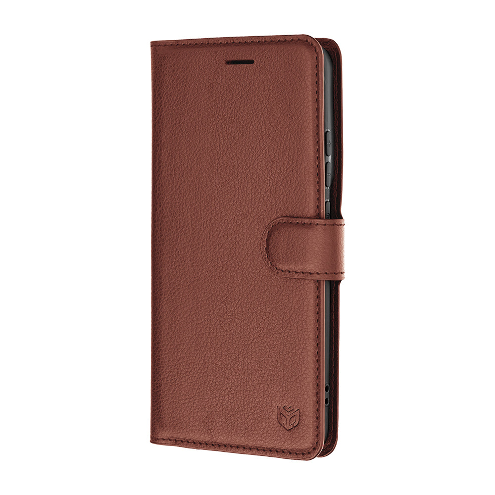 Case for Motorola Edge 70 Pro, Techsuit, Leather Folio, Brown