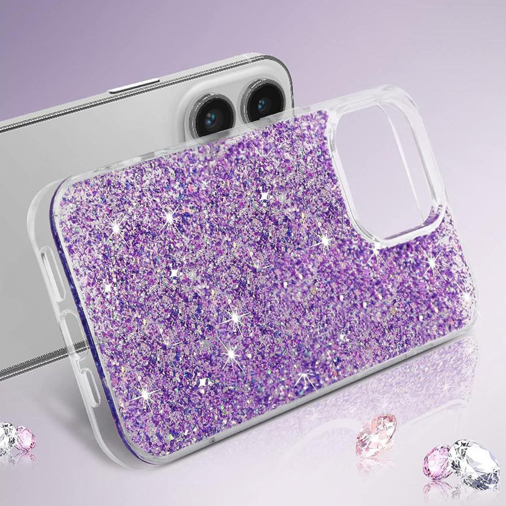 Case for Motorola Moto G14, Techsuit, Sparkly Glitter, Purple