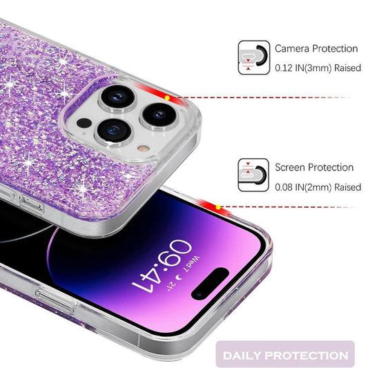 Case for Motorola Moto G45 / G34, Techsuit, Sparkly Glitter, White
