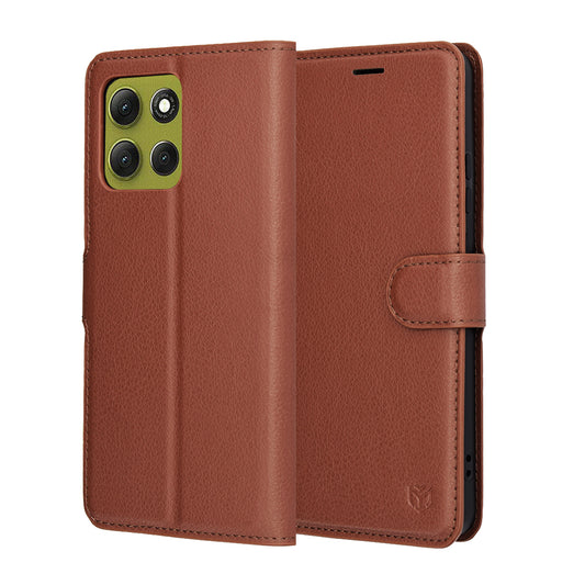 Case for Motorola Moto G86, Techsuit, Leather Folio, Brown