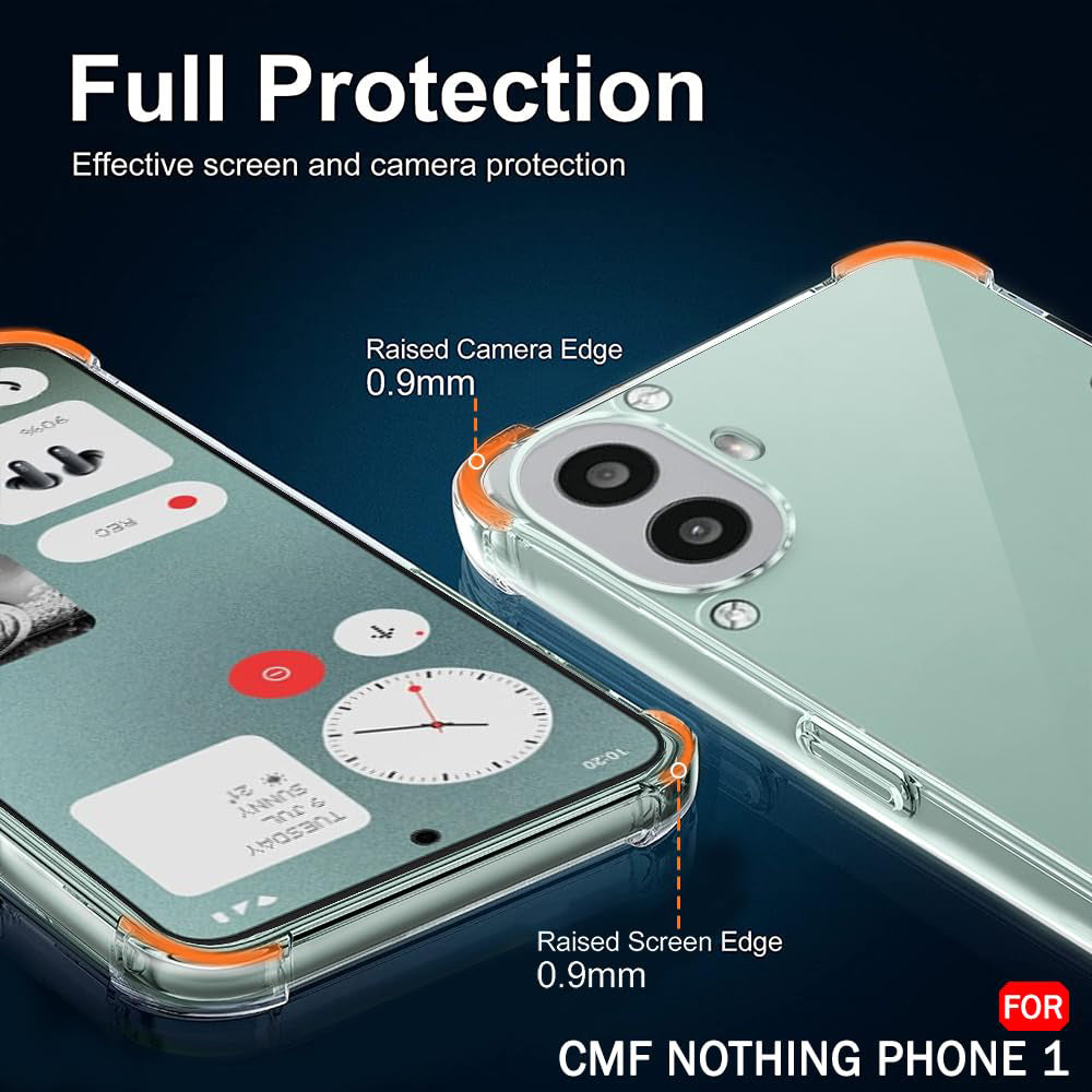 Case for Nothing CMF Phone 1, Techsuit, Shockproof Clear, Transparent
