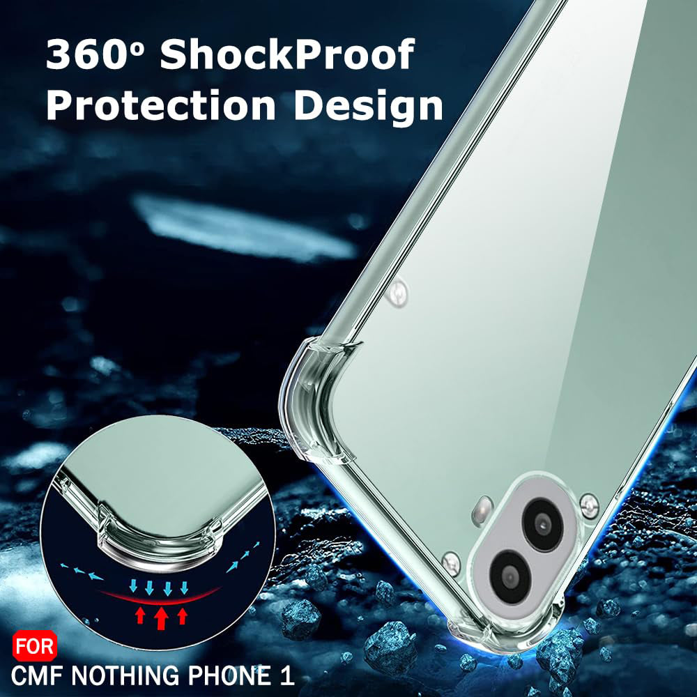Case for Nothing CMF Phone 1, Techsuit, Shockproof Clear, Transparent