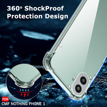 Case for Nothing CMF Phone 1, Techsuit, Shockproof Clear, Transparent