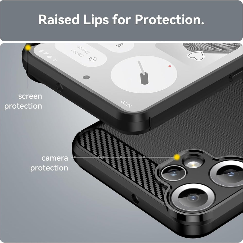 Case for Nothing CMF Phone 2 Pro, Techsuit, Carbon, Black