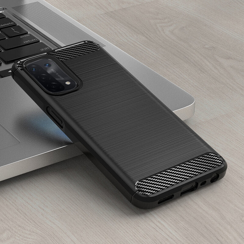 Case for OnePlus Nord N200 5G / Oppo A74 5G / A54 5G, Techsuit, Carbon, Black