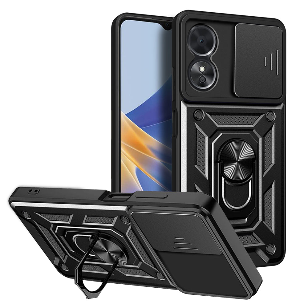 Case for Oppo A17, Techsuit, CamShield, Black