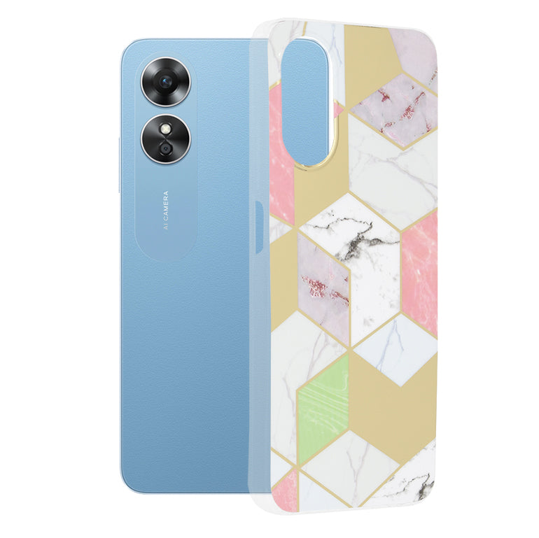 Case for Oppo A17, Techsuit, Marble, Purple
