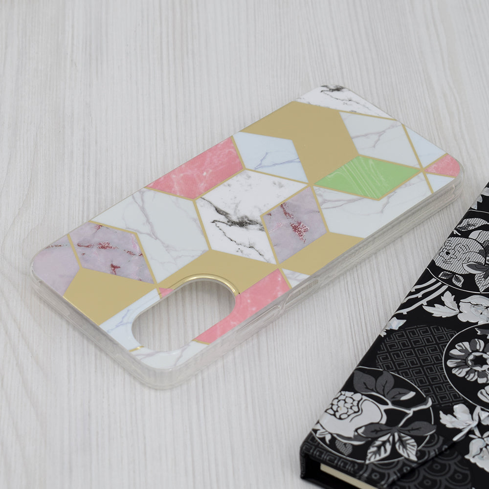 Case for Oppo A17, Techsuit, Marble, Purple