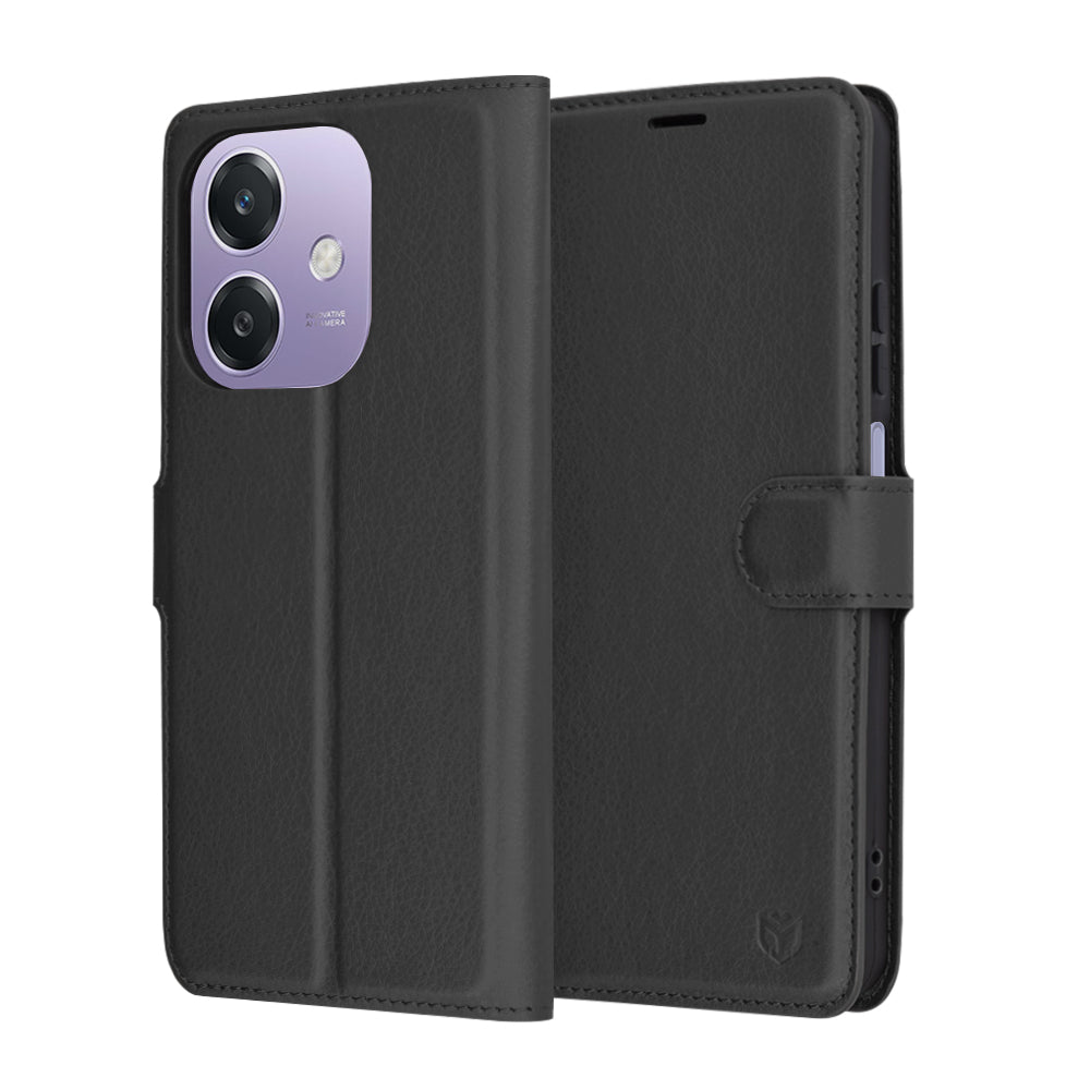 Case for Oppo A3 4G / A3, Techsuit, Leather Folio, Black
