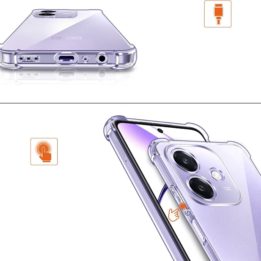 Case for Oppo A3 4G, Techsuit, Shockproof Clear, Transparent