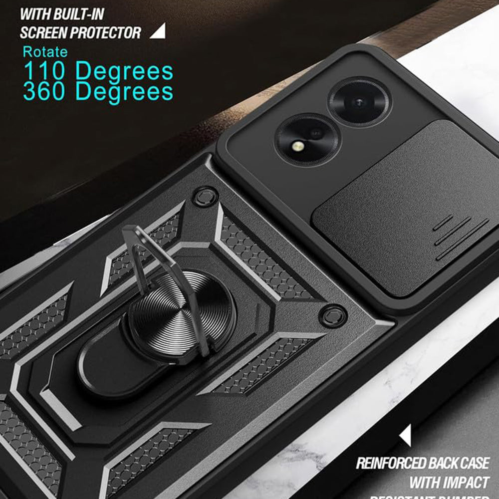 Case for Oppo A58 4G, Techsuit, CamShield, Black