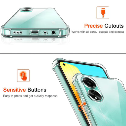 Case for Oppo A58 4G, Techsuit, Shockproof Clear, Transparent