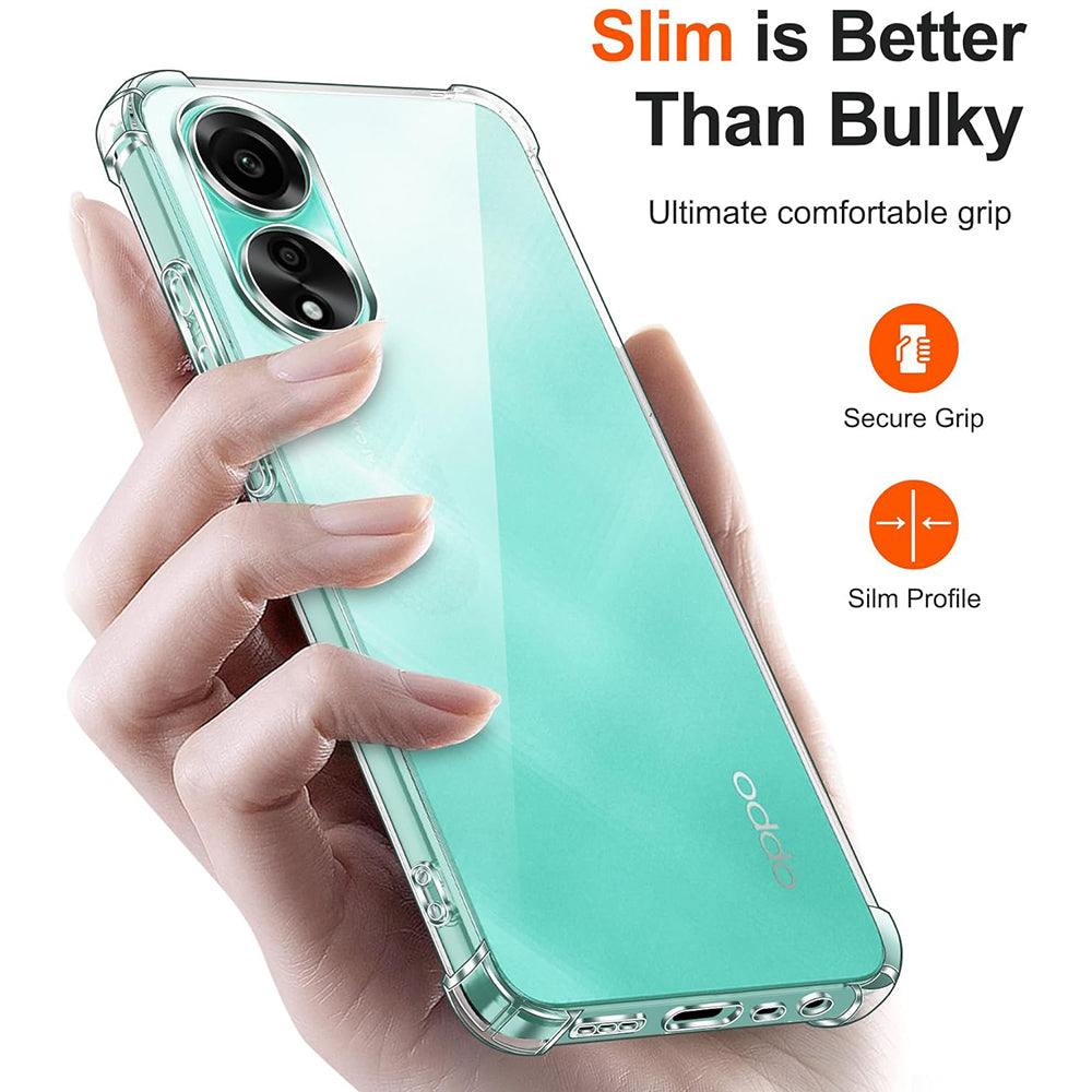 Case for Oppo A58 4G, Techsuit, Shockproof Clear, Transparent