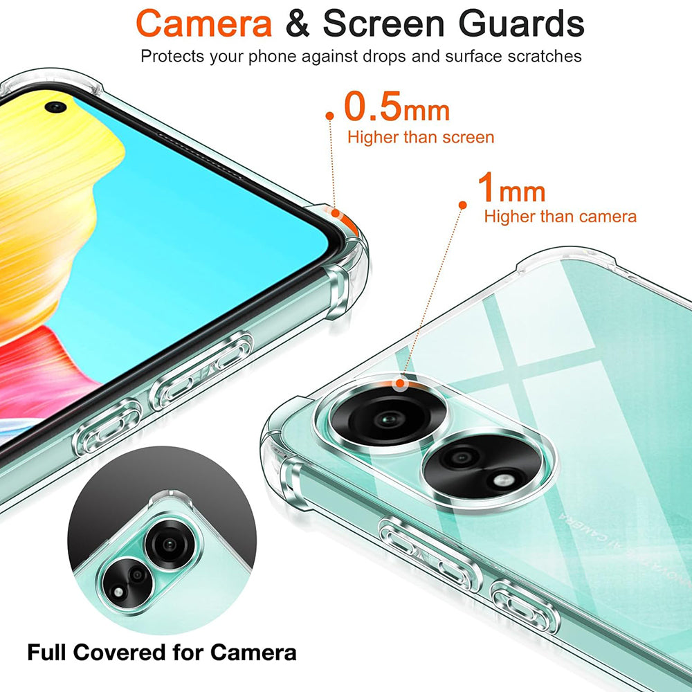 Case for Oppo A58 4G, Techsuit, Shockproof Clear, Transparent