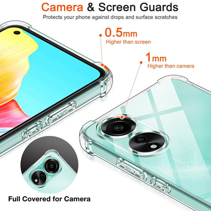 Case for Oppo A58 4G, Techsuit, Shockproof Clear, Transparent
