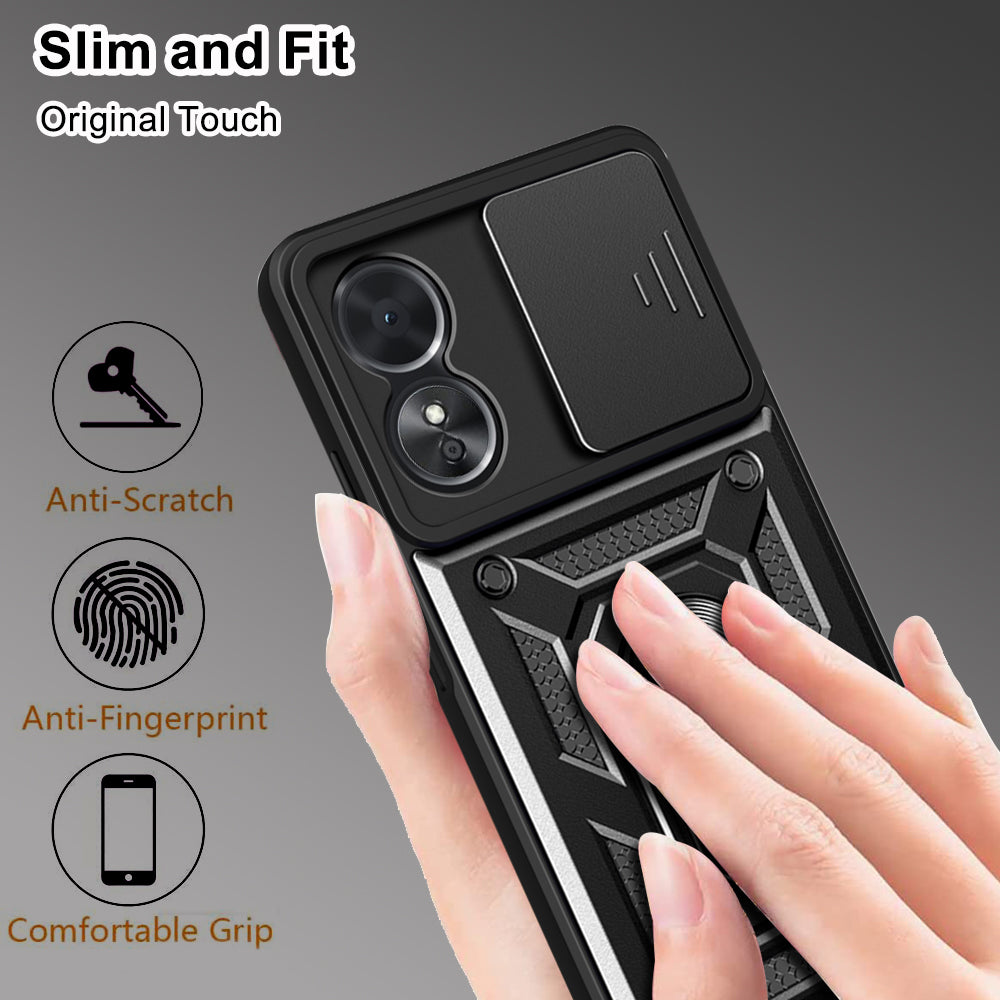 Case for Oppo A58 5G / A78 5G, Techsuit, CamShield, Black