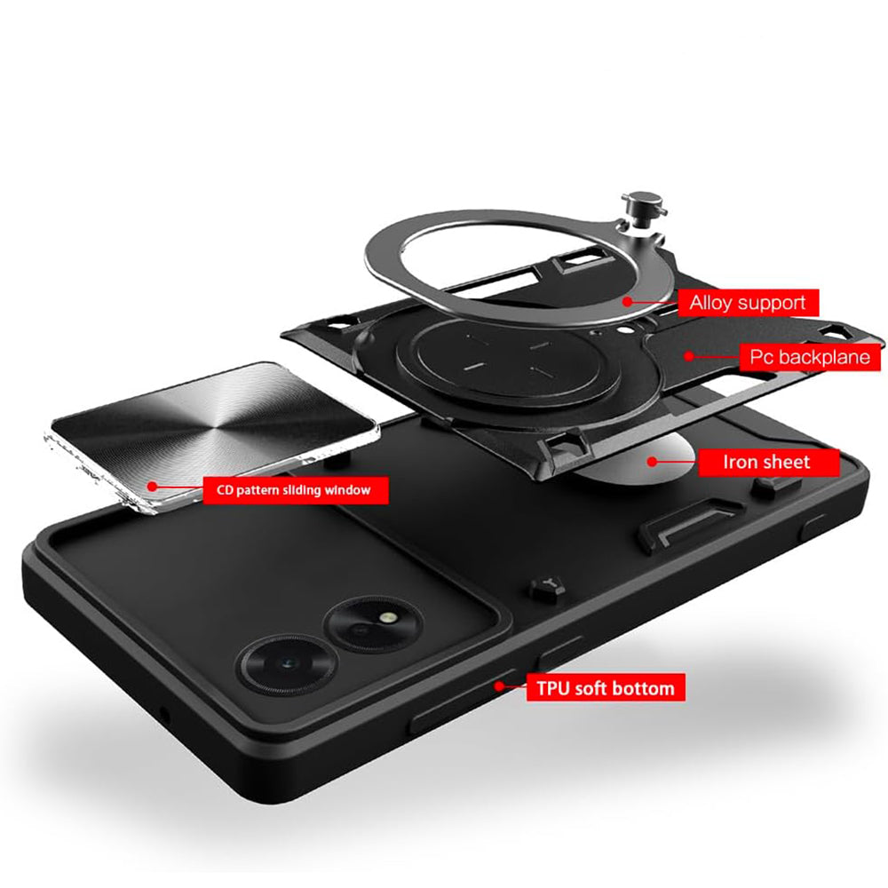 Case for Oppo A60, Techsuit, CamGuard Pro, Red