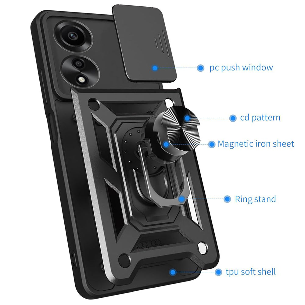 Case for Oppo A60, Techsuit, CamShield, Black