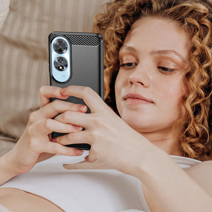Case for Oppo A60, Techsuit, Carbon, Black