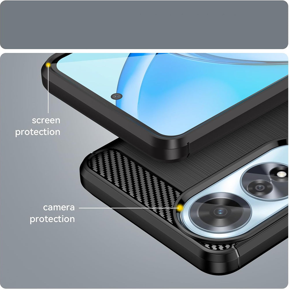 Case for Oppo A60, Techsuit, Carbon, Black