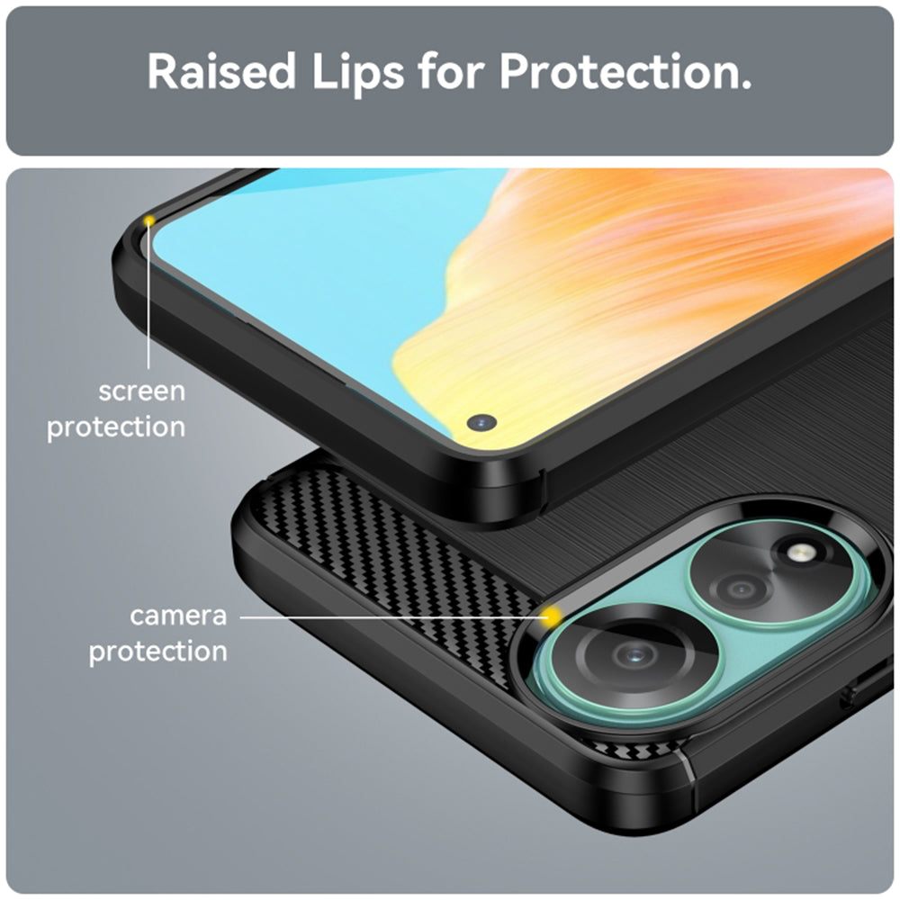 Case for Oppo A78 4G, Techsuit, Carbon, Black