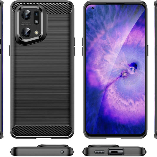 Case for Oppo Find X5 Pro, Techsuit, Carbon, Black
