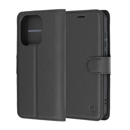 Case for Oppo Reno16 Pro, Techsuit, Leather Folio, Black