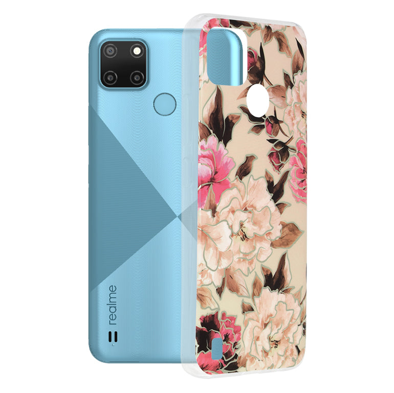 Case for Realme C21Y / C25Y, Techsuit, Marble, Beige