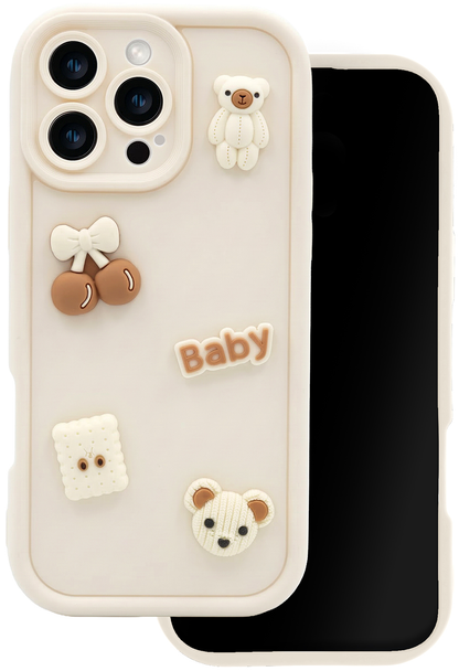 Case for Samsung Galaxy S26 S942, OEM, Ultra Trendy 3D Bear, Beige