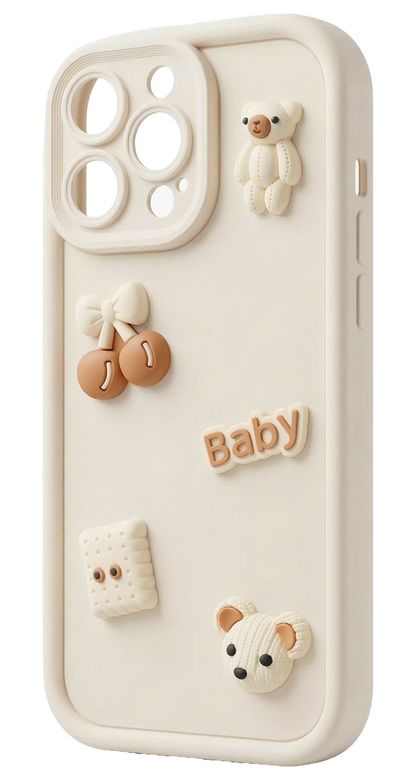 Case for Samsung Galaxy A56 A566 / A36 A366, OEM, Ultra Trendy 3D Bear, Beige