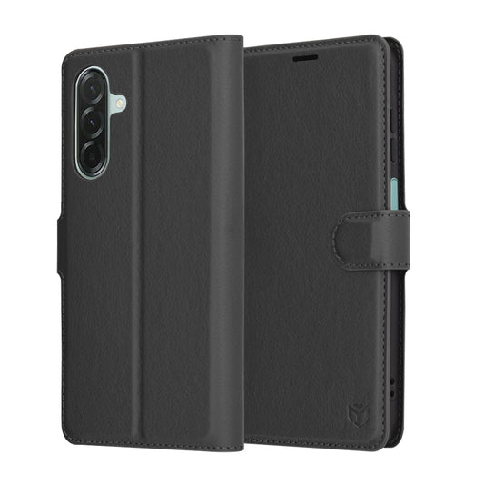 Case for Samsung Galaxy A26 A266, Techsuit, Leather Folio, Black