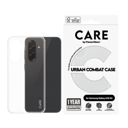 Case for Samsung Galaxy A36 A366, PanzerGlass, Urban Combat Care, Transparent