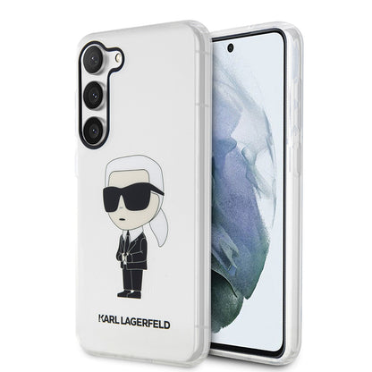Case for Samsung Galaxy S23+ S916, Karl Lagerfeld, Ikonik Karl, Transparent