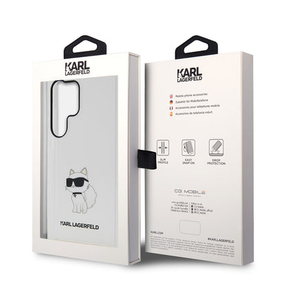 Case for Samsung Galaxy S23 Ultra S918, Karl Lagerfeld, Ikonik Choupette, Transparent