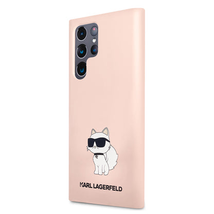 Case for Samsung Galaxy S23 Ultra S918, Karl Lagerfeld, Silicone Choupette, Pink