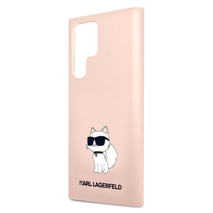 Case for Samsung Galaxy S23 Ultra S918, Karl Lagerfeld, Silicone Choupette, Pink