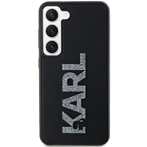 Case for Samsung Galaxy S24 S921, Karl Lagerfeld, 3D Rubber Glitter Logo, Black