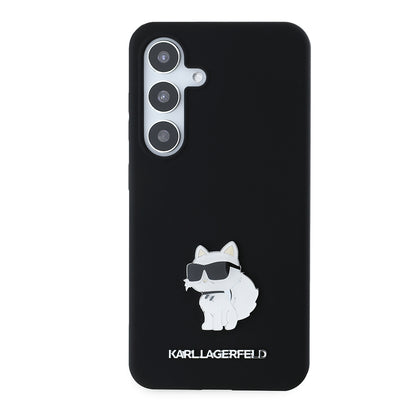 Case for Samsung Galaxy S24 S921, Karl Lagerfeld, Silicone Choupette, Black