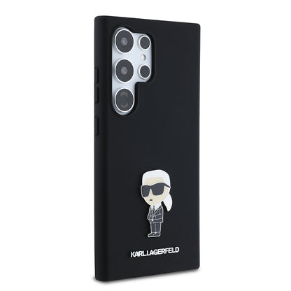 Case for Samsung Galaxy S24 Ultra S928, Karl Lagerfeld, Ikonik Karl Silicone, Black