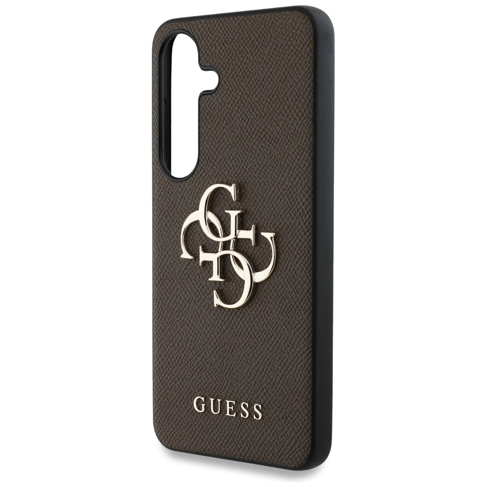 Case for Samsung Galaxy S25+ S936, Guess, 4G Grained Big and Classic Logo, Brown
