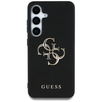 Case for Samsung Galaxy S25+ S936, Guess, 4G Grained Big and Classic Logo, Black