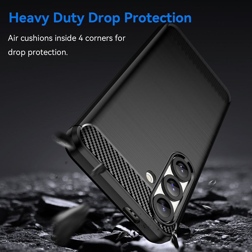 Case for Samsung Galaxy S25+ S936, Techsuit, Carbon, Black