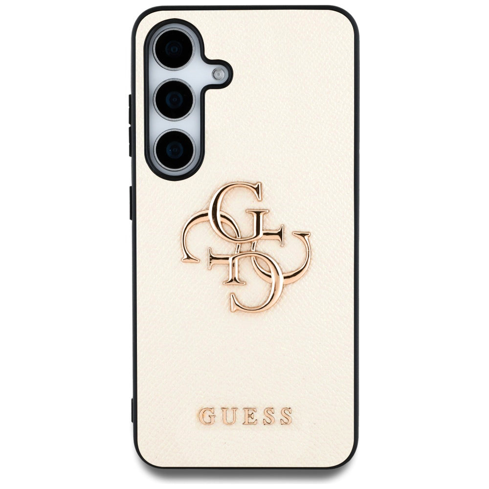 Case for Samsung Galaxy S25 S931, Guess, 4G Grained Big and Classic Logo, Beige