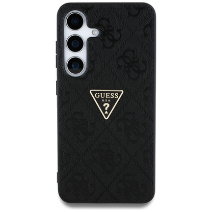 Case for Samsung Galaxy S25 S931, Guess, Grained Hot Stamp 4G Triangle, Black