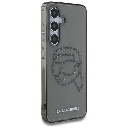 Case for Samsung Galaxy S25 S931, Karl Lagerfeld, IML Rhinestones Karl's Head, Black