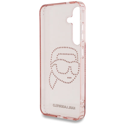 Case for Samsung Galaxy S25 S931, Karl Lagerfeld, IML Rhinestones Karl's Head, Pink